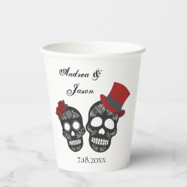 死ぬまで |黒と赤結婚の 紙コップ