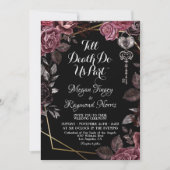 死ぬまで |黒ゴシック色の濃い花模様 招待状 (正面)