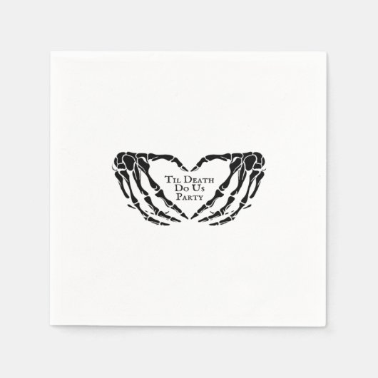 死ぬまで Skeleton Heart Hands ゴシックムード スタンダードカクテルナプキン (正面)