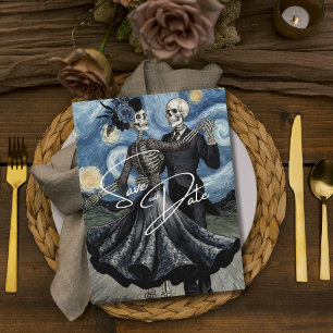 死ぬまで Skeleton Van Gogh ゴシック セーブ・ザ・デート ポストカード