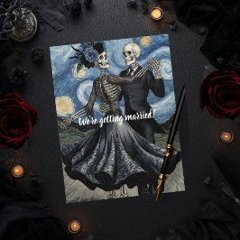死ぬまで Skeleton Van Gogh ゴシック セーブ・ザ・デート ポストカード