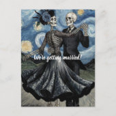 死ぬまで Skeleton Van Gogh ゴシック セーブ・ザ・デート ポストカード (正面)