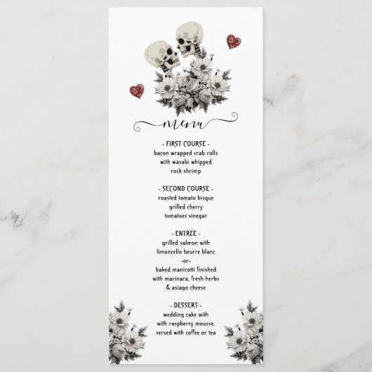 死ぬまでPart, Skeleton Bride Groom Menu メニュー (正面)