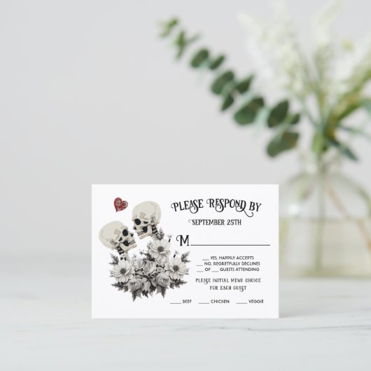 死ぬまでPart Skeleton CouleフローラRSVP 名刺 (スタンド正面)