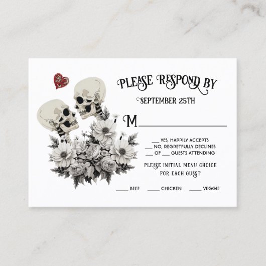 死ぬまでPart Skeleton CouleフローラRSVP 名刺 (正面)