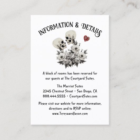 死ぬまでPart Skeleton Infoと詳細 名刺 (正面)