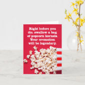 死ぬ前にポップコーンを飲み込め 面白い挨拶 カード (黄色い花)