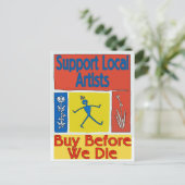 死ぬ前に地元のアーティストをサポートす買る ポストカード (スタンド正面)