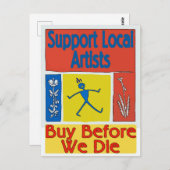 死ぬ前に地元のアーティストをサポートす買る ポストカード (正面/裏面)