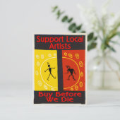 死ぬ前に地元のアーティストをサポートす買る ポストカード (スタンド正面)