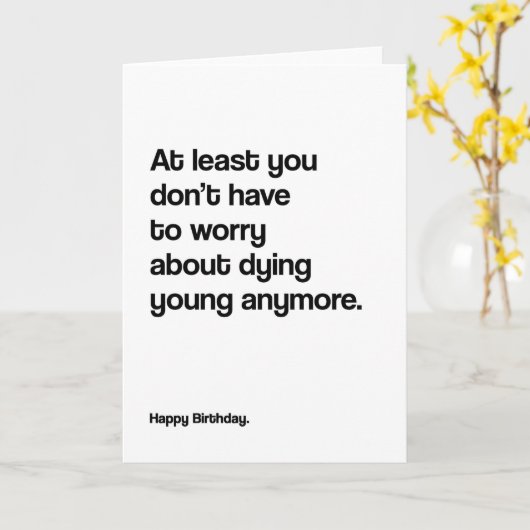 死ぬ若者おもしろい誕生日カード カード (黄色い花)