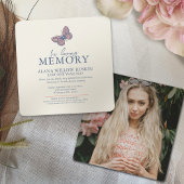 死のアニバーサリーコーラルクリームバタフライ写真 招待状