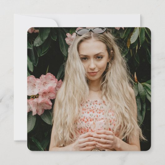 死のアニバーサリーコーラルクリームバタフライ写真 招待状 (裏面)