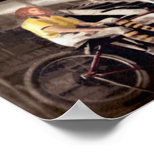 死のオートバイの女性の壁 ポスター (角)