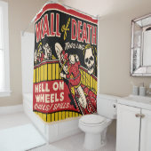 死のオートバイの発育阻害の40年代50sの壁 シャワーカーテン (インサイチュ)
