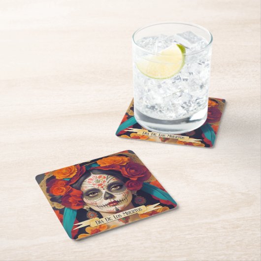 死のカトリナの日1文字 スクエアペーパーコースター (インサイチュ)