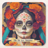 死のカトリナの日1文字 スクエアペーパーコースター (正面)