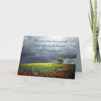 死のカードのケシ畑の記念日 サンキューカード