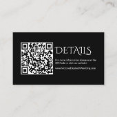 死のゴシック様式の黒骨格結婚のQrコード エンクロージャーカード (正面)