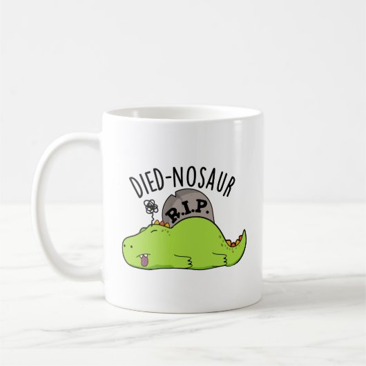 死のサウルス 面白い恐竜の駒 コーヒーマグカップ (左)