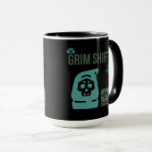 死のシフト看護師 - 15 oz ダークユーモアの死神コーヒー マグカップ (正面右)