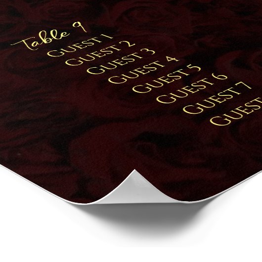 死のスカルとバラの座席表ポスター ポスター (角)