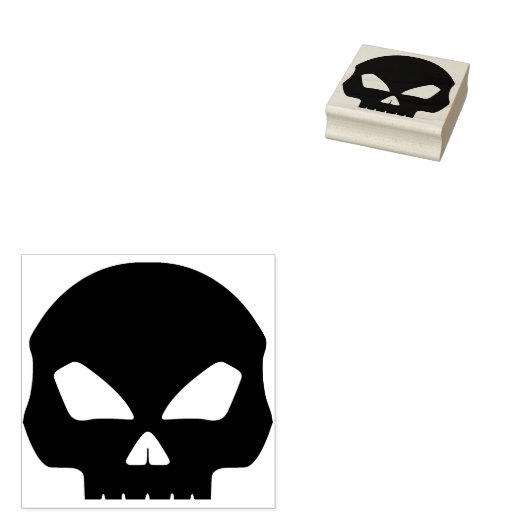 死のスカルシルエットアートスタンプ ラバースタンプ (押印)