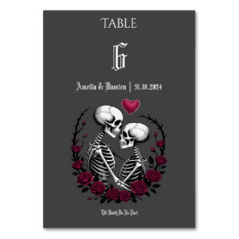 死のスケルトンのカップルまでゴシック結婚バラ テーブルナンバー