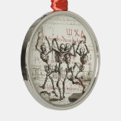 死のスケルトンのクリスマスオーナメントのダンス メタルオーナメント (右)