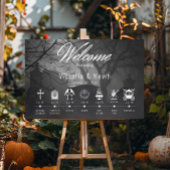 死のタイムラインまでのゴシック様式の黒と白の墓地 ポスター