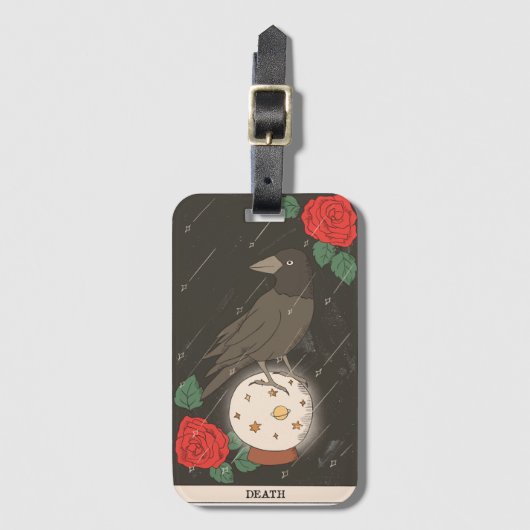 死のタロットカーモダンド専攻のアルカナ烏 ラゲッジタグ (正面縦)