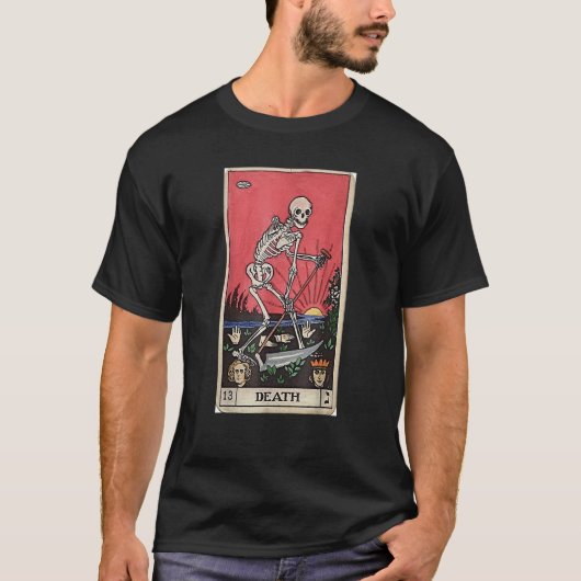 死のタロットスケルトンハロウィーンの衣装 Tシャツ (正面)