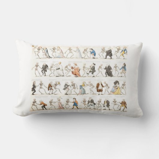 死のダンスの枕 ランバークッション (正面)