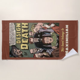 死のデザインヴィンテージホラー漫画パネル ビーチタオル