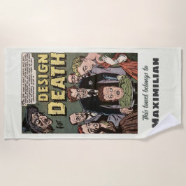 死のデザインヴィンテージホラー漫画パネル ビーチタオル