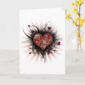 死のハート カード (黄色い花)