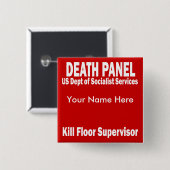 死のパネル-殺害の床のスーパーバイザー 缶バッジ (正面&裏面)