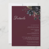 死のフローラまで結婚の暗色のゴシック詳細と 招待状 (裏面)