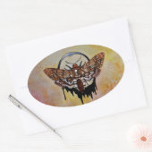 死のヘッドホーク蛾 楕円形シール (封筒)