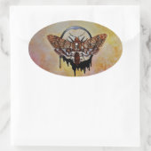 死のヘッドホーク蛾 楕円形シール (バッグ)