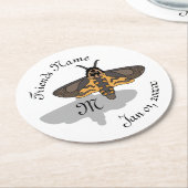 死のホークヘッドモスモノグラム ラウンドペーパーコースター (アングル)