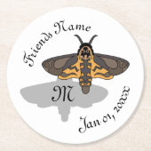 死のホークヘッドモスモノグラム ラウンドペーパーコースター (正面)