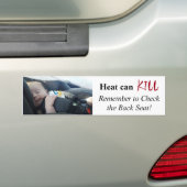 死のメモの熱い車の危険に残っている子供 バンパーステッカー (車上)