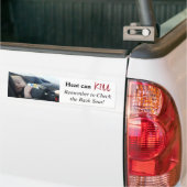 死のメモの熱い車の危険に残っている子供 バンパーステッカー (トラック上)