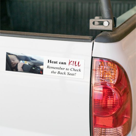 死のメモの熱い車の危険に残っている子供 バンパーステッカー (トラック上)