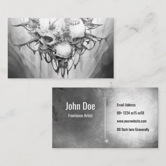 死の亡霊：ゴシックスカル 名刺 (正面/裏面)