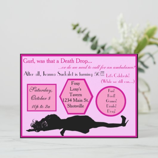 死の低下のドラッグの誕生日の招待状 招待状 (スタンド正面)