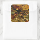 死の勝利, c.1562 (パネル上の油) スクエアシール (バッグ)