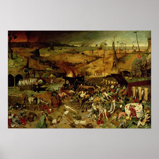 死の勝利， c.1562 (パネル上の油) ポスター (正面)
