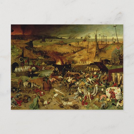 死の勝利， c.1562 (パネル上の油) ポストカード (正面)